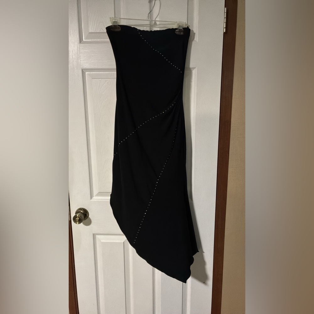 Elegant Black Dress with Rhinestone Accents